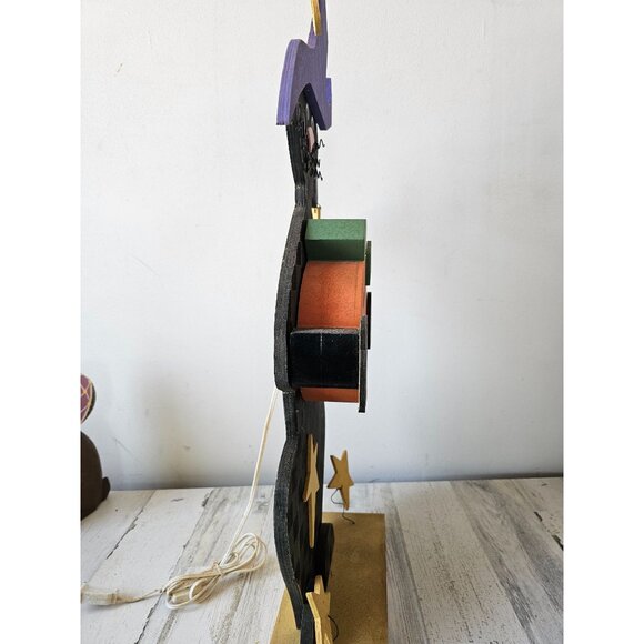 vintage Terrys village vintage wooden cat 28" Halloween prop light up pumpkin la - Picture 5 of 12